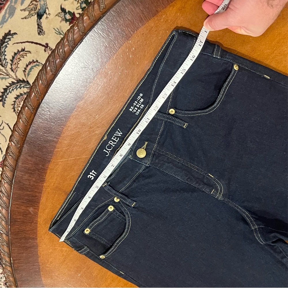 J,Crew Classic Mid-Rise Tall Slim Jean Resin Rinse Wash 31T Dark Denim 2000s - Picture 13 of 16